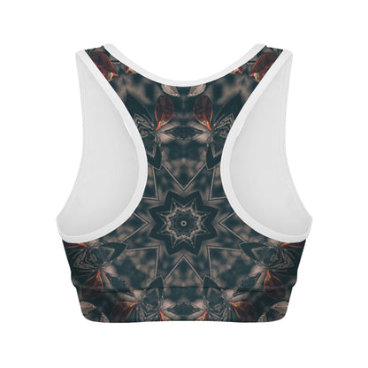 Vintage Kaleidoscope Print Women's Sports Bra