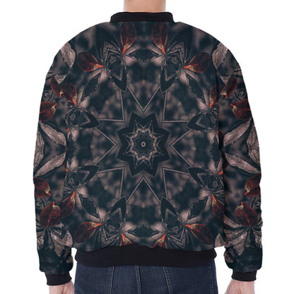 Vintage Kaleidoscope Print Zip Sleeve Bomber Jacket