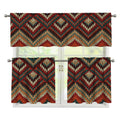 Vintage Knitted Pattern Print 3 Piece Kitchen Curtains