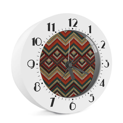 Vintage Knitted Pattern Print Alarm Clock