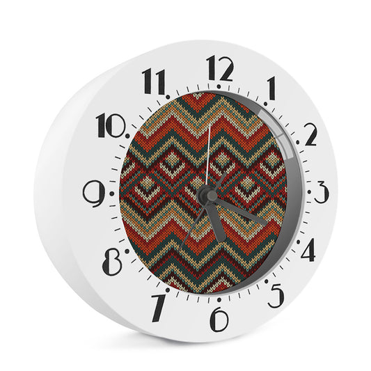 Vintage Knitted Pattern Print Alarm Clock