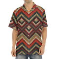 Vintage Knitted Pattern Print Aloha Shirt