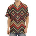 Vintage Knitted Pattern Print Aloha Shirt