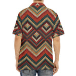 Vintage Knitted Pattern Print Aloha Shirt