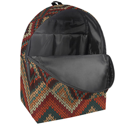 Vintage Knitted Pattern Print Backpack