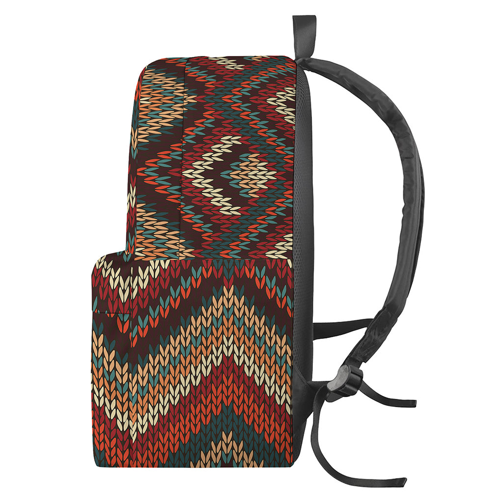 Vintage Knitted Pattern Print Backpack