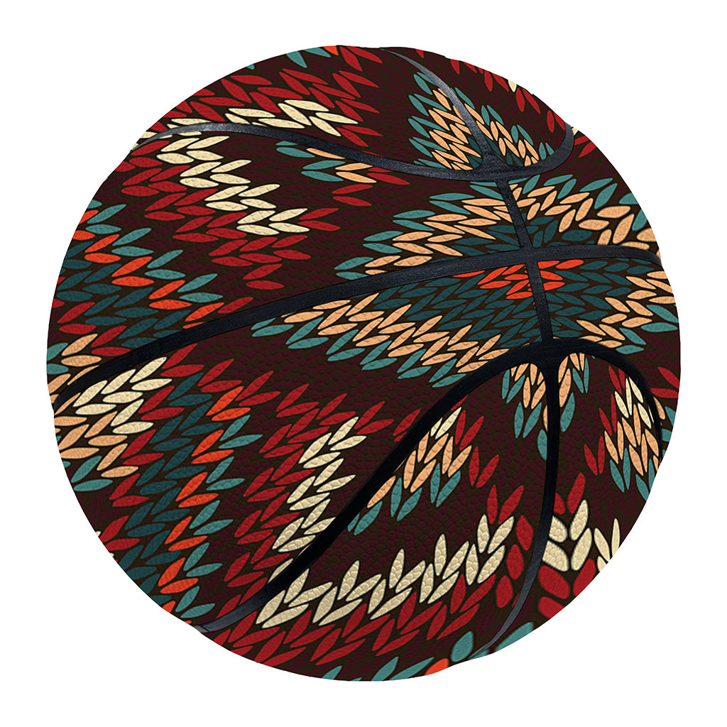 Vintage Knitted Pattern Print Basketball