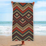 Vintage Knitted Pattern Print Beach Towel