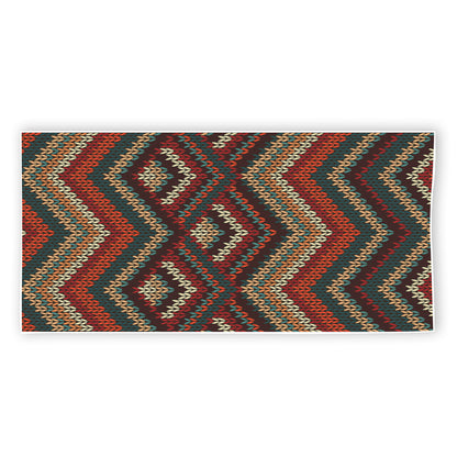 Vintage Knitted Pattern Print Beach Towel