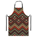 Vintage Knitted Pattern Print Bib Apron With Pocket