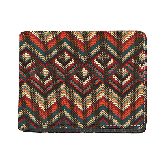 Vintage Knitted Pattern Print Bifold Wallet