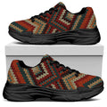 Vintage Knitted Pattern Print Black Chunky Shoes