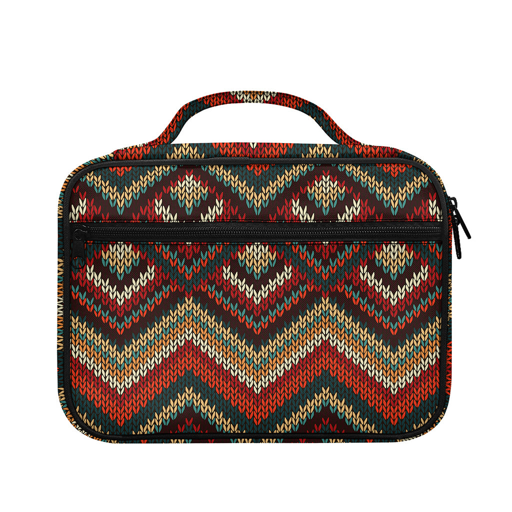 Vintage Knitted Pattern Print Briefcase Bible Bag