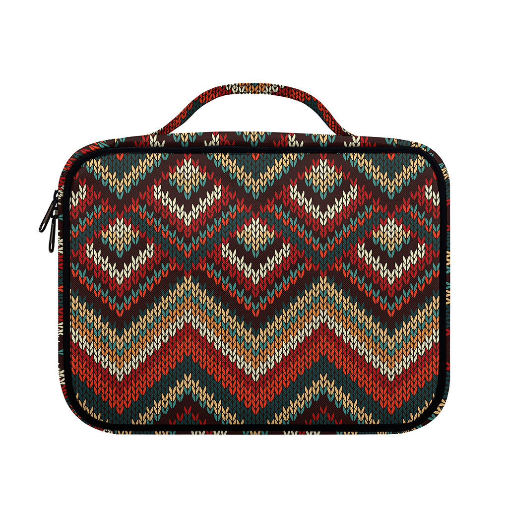 Vintage Knitted Pattern Print Briefcase Bible Bag