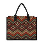 Vintage Knitted Pattern Print Canvas Tote Bag