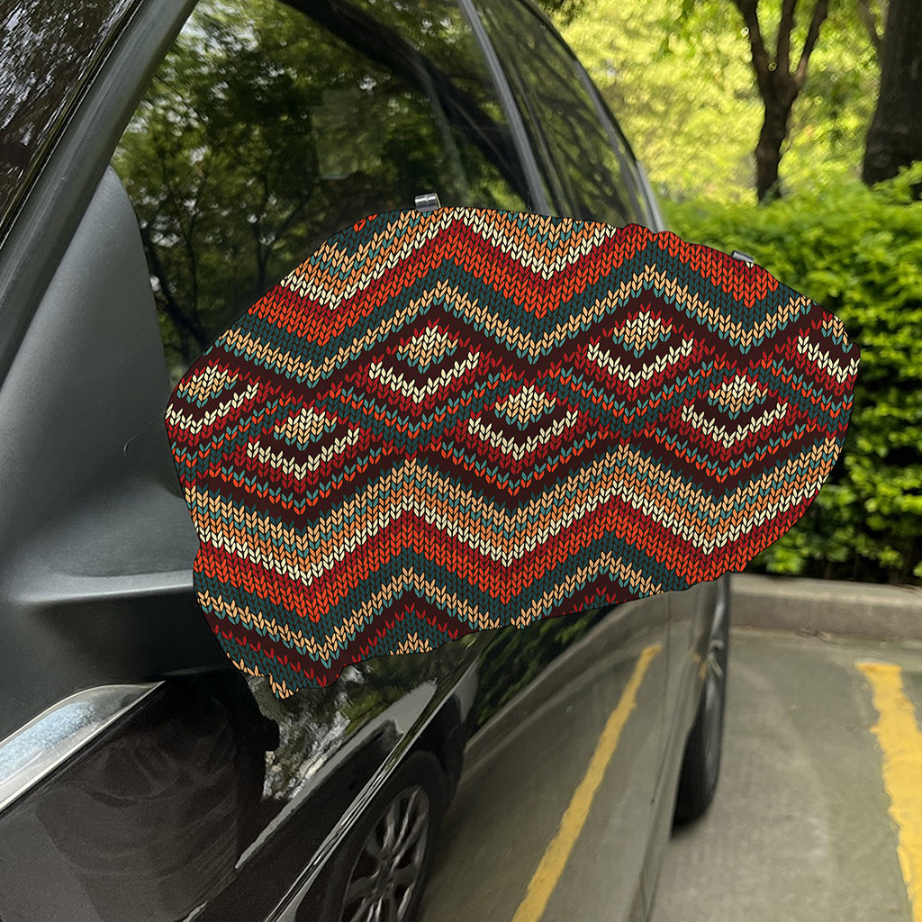 Vintage Knitted Pattern Print Car Side Mirror Covers