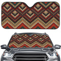 Vintage Knitted Pattern Print Car Windshield Sun Shade