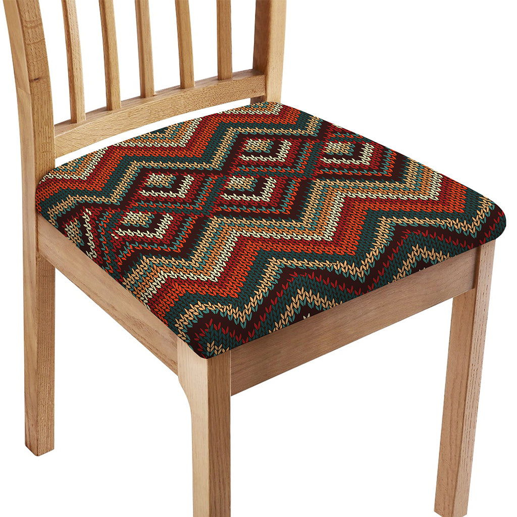 Vintage Knitted Pattern Print Chair Cushion Cover