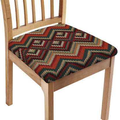Vintage Knitted Pattern Print Chair Cushion Cover