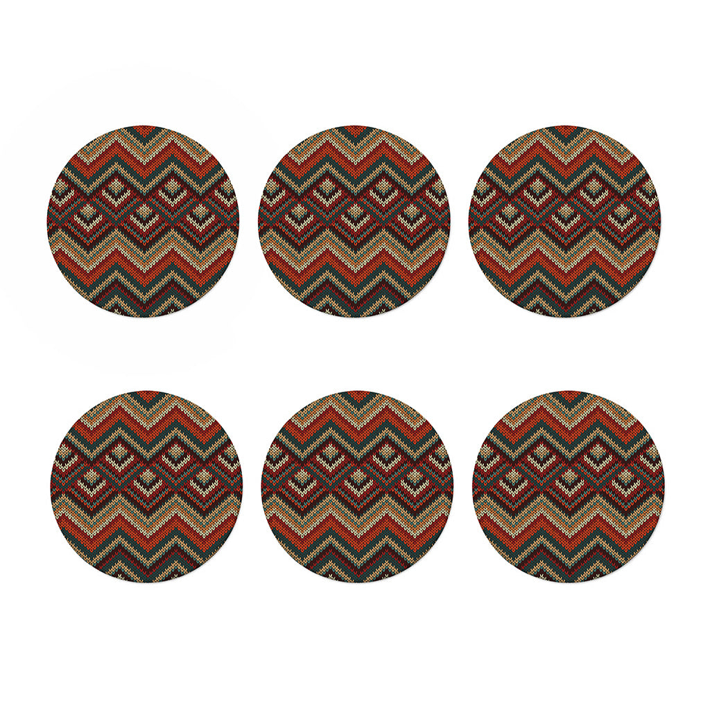 Vintage Knitted Pattern Print Coaster Set