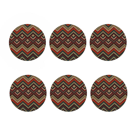Vintage Knitted Pattern Print Coaster Set