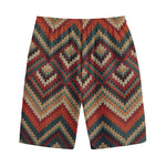 Vintage Knitted Pattern Print Cotton Shorts