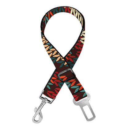 Vintage Knitted Pattern Print Dog Seat Belt