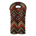 Vintage Knitted Pattern Print Double Neoprene Wine Tote