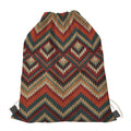 Vintage Knitted Pattern Print Drawstring Bag