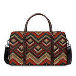 Vintage Knitted Pattern Print Duffle Bag