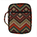 Vintage Knitted Pattern Print Front Pocket Bible Bag