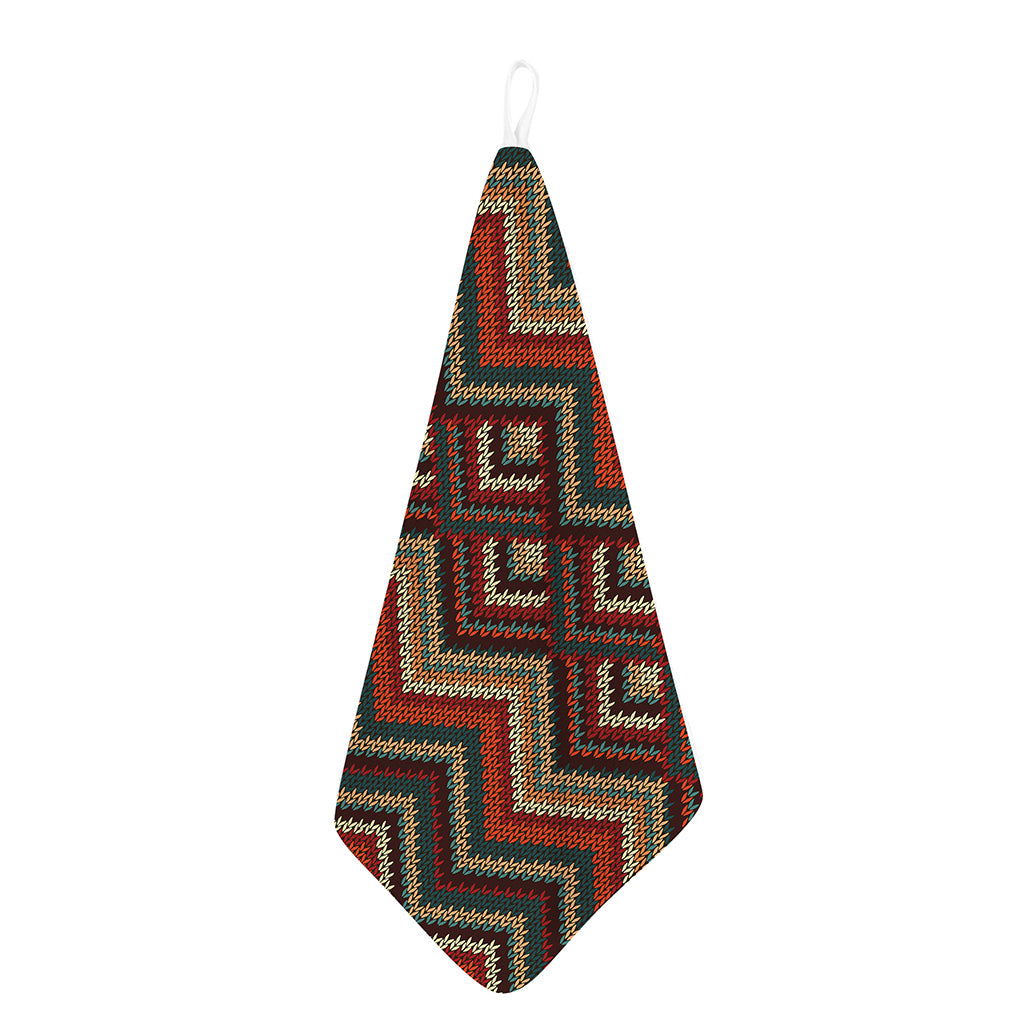 Vintage Knitted Pattern Print Hand Towel