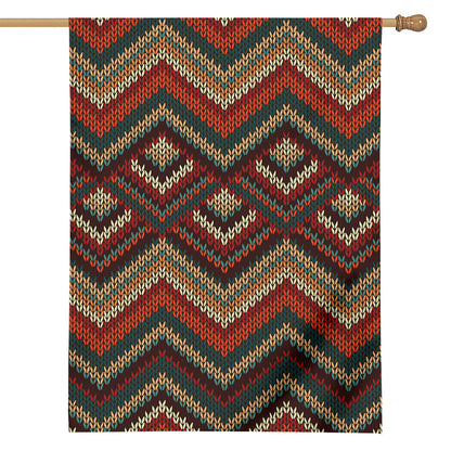 Vintage Knitted Pattern Print House Flag
