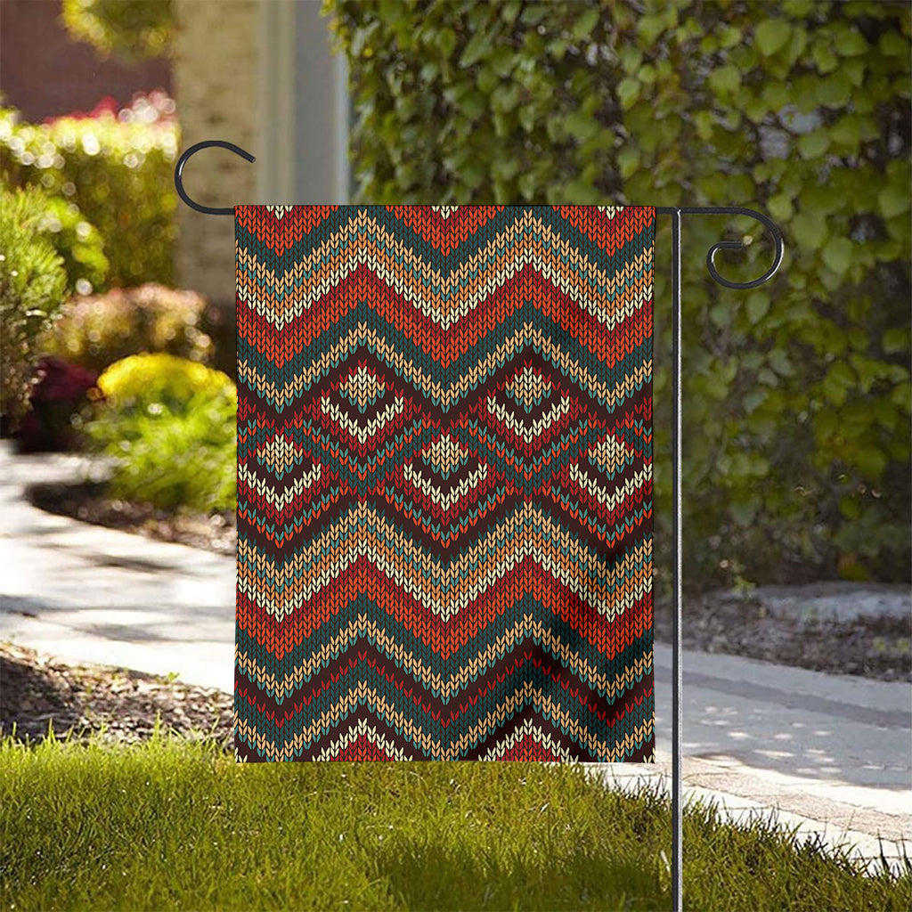 Vintage Knitted Pattern Print House Flag