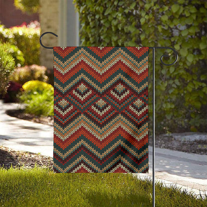 Vintage Knitted Pattern Print House Flag