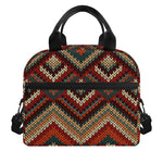 Vintage Knitted Pattern Print Insulated Lunch Bag