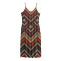 Vintage Knitted Pattern Print Jersey Midi Cami Dress