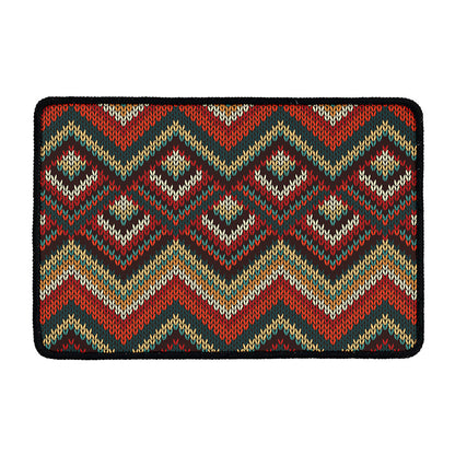 Vintage Knitted Pattern Print Kitchen Mat