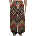 Vintage Knitted Pattern Print Lantern Pants