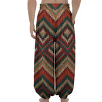 Vintage Knitted Pattern Print Lantern Pants