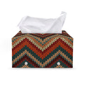 Vintage Knitted Pattern Print Leather Tissue Box Cover