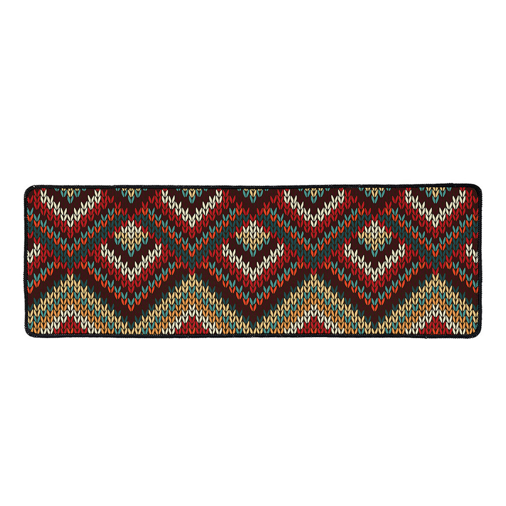 Vintage Knitted Pattern Print Long Kitchen Mat