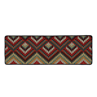 Vintage Knitted Pattern Print Long Kitchen Mat