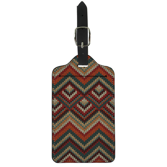 Vintage Knitted Pattern Print Luggage Tag