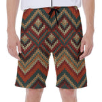 Vintage Knitted Pattern Print Men's Beach Shorts
