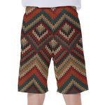 Vintage Knitted Pattern Print Men's Beach Shorts