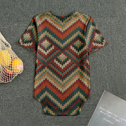 Vintage Knitted Pattern Print Men's Bodysuit