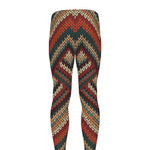 Vintage Knitted Pattern Print Men's leggings
