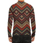 Vintage Knitted Pattern Print Men's Long Sleeve Rash Guard