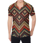 Vintage Knitted Pattern Print Men's Shirt